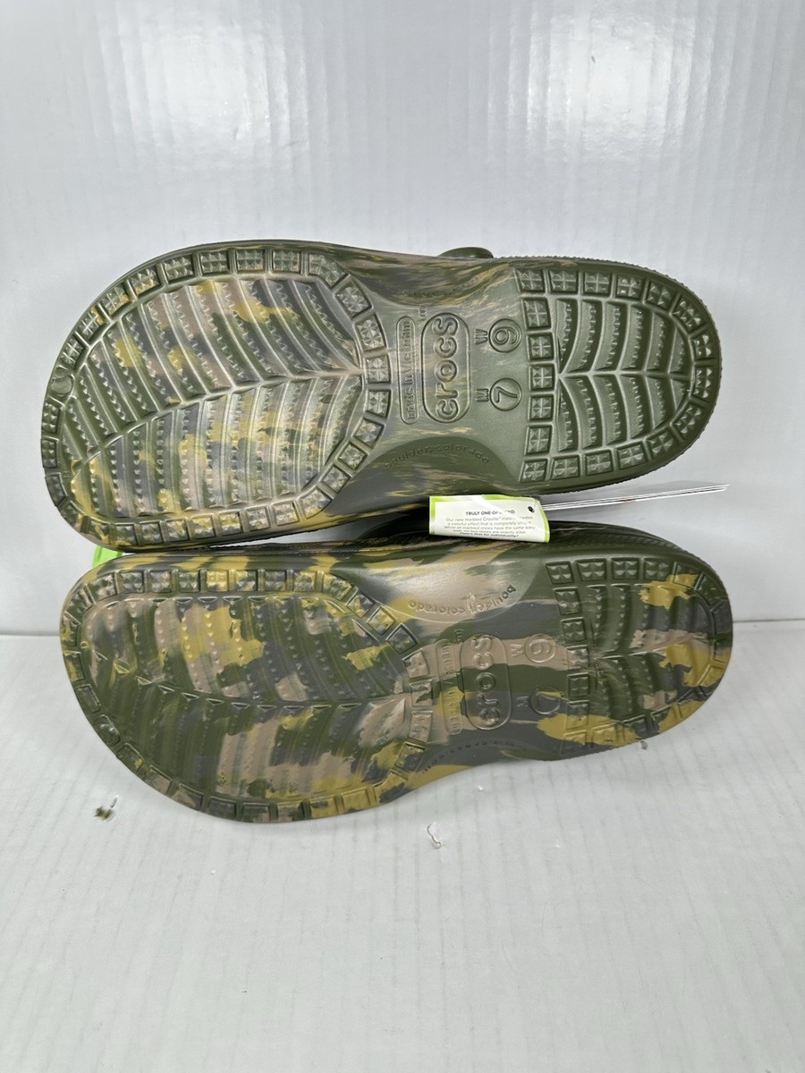 Crocs Ralen Lined Army Green Camo Slip On Clog Size Men display picture 3