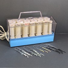 Clairol 20 Instant Hairsetter Vintage C20S Hot Rollers Blue 17 Clips Denmark