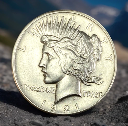 1921 peace dollar High Relief AU/BU