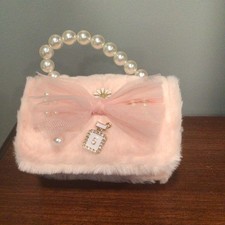 Fashion Girls Bags Crossbody Handbag /Purse Pearl Top Handle -Pink