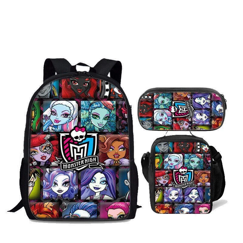 Girls Monster Backpack Set, Cute for Boys Girls