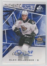 2021-22 Upper Deck SP Game Used CHL Edition Blue Olen Zellweger #27 Auto tg7