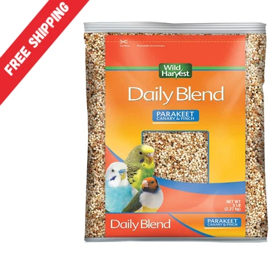 KAYTEE Wild Harvest Daily Blend Bird Food – Parakeet, Canary, Finch – 5lb