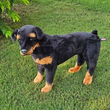 Y2K Melissa Doug Rottweiler Plush Realistic Standing Lifelike Stuffed Animal Dog