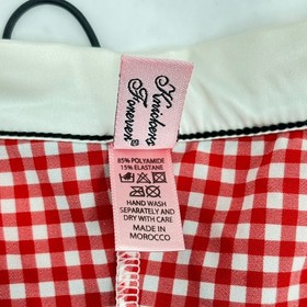L'Agent by Agent Provocateur Bikini Bottom Womens 3 Medium Red Gingham Swimwear