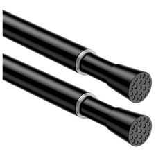 Klemmstange Gardinenstange 30-50cm Schwarz Spannmontage ohne Bohren