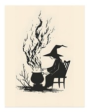 Enchanting Witch Silhouette Poster Wall Art for Home Decor Modern Art