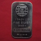 1981 ENGELHARD One Troy Ounce 999+ Fine Silver - Large "E" In Globe Logo Reverse