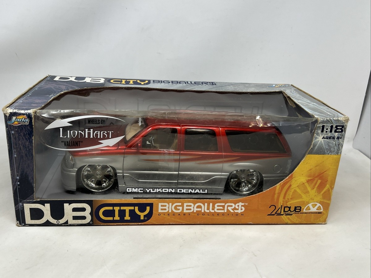 1/18 JADA BIG BALLER$ DUB CITY GMC YUKON DENALI RED/SILVER {BAD