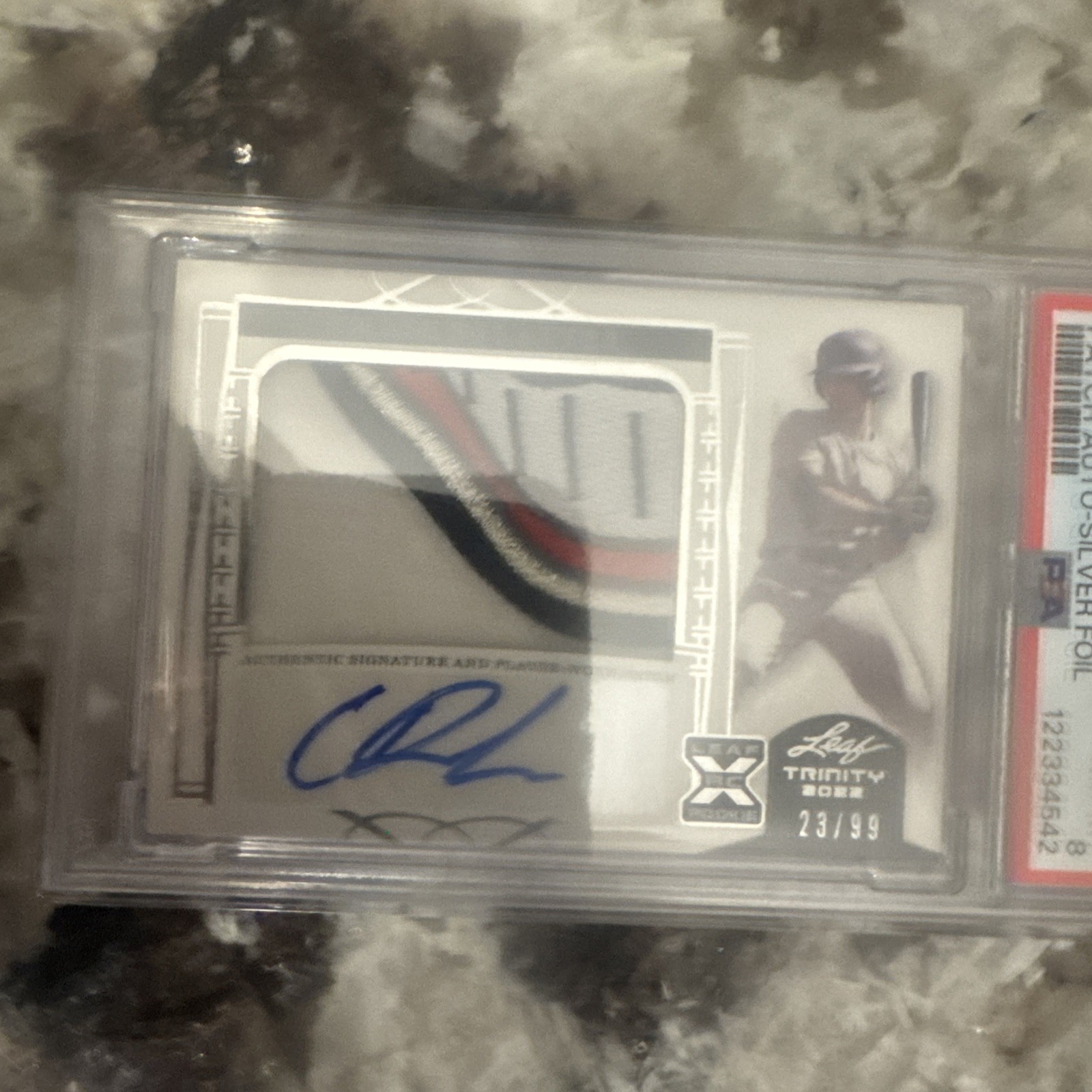 Holiday sale ! 🔥 Trinity Chase Delauter RC Auto Patch Silver Foil #/99 PSA 8 view 12