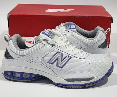 New Balance 806 Womens Size 10 Wide 2E White Purple Tennis Court Shoes NIB