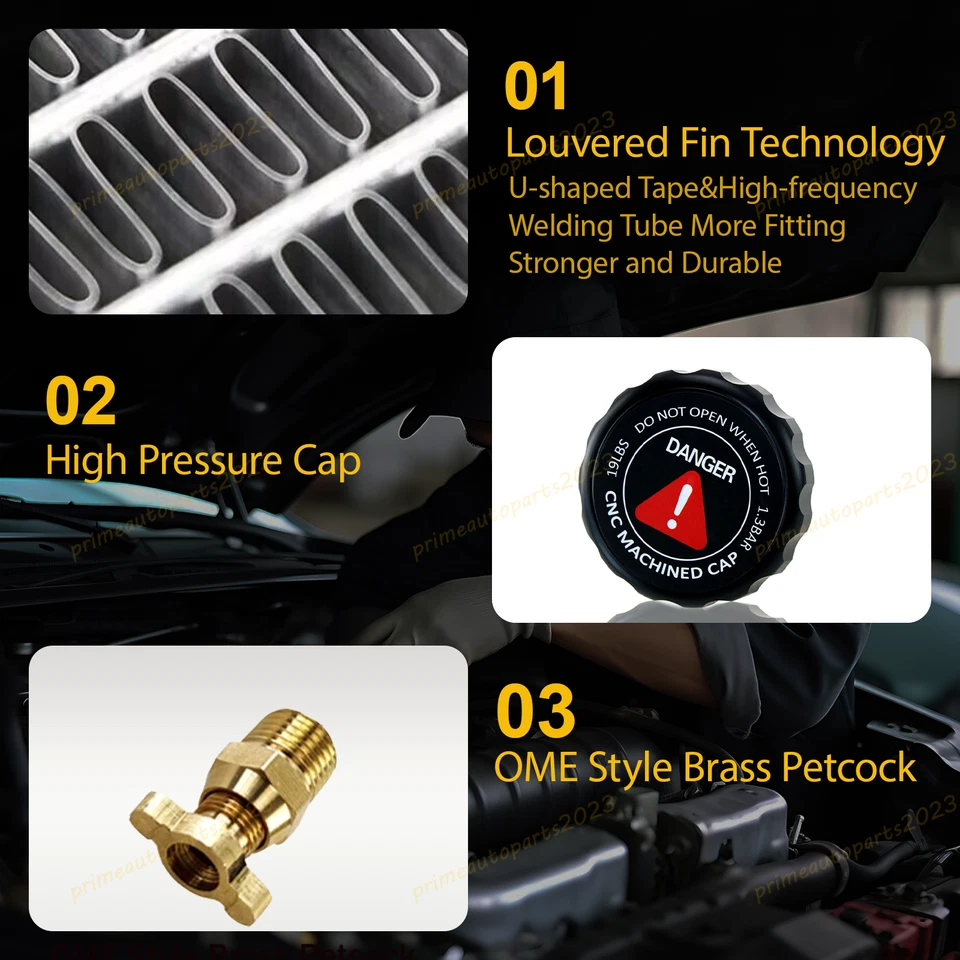 Fit 1978-87 Chevy Monte Carlo SS 70-81 Camaro 3 Row Aluminum Radiator+Shroud+Fan Foto 2 de 4