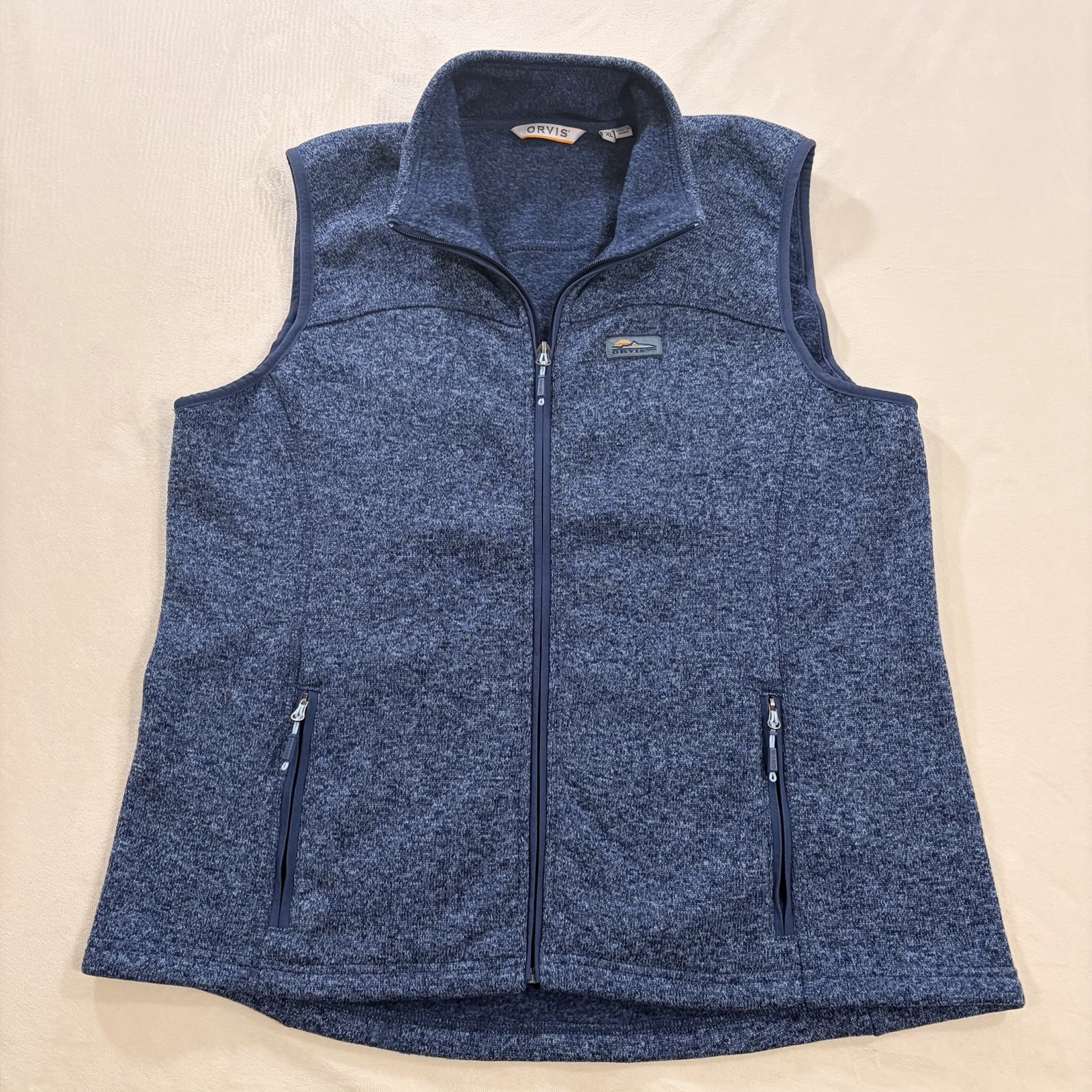 Orvis Men's Size XL Trout Bum Fleece Vest Fishing Outdoor Pockets Blue