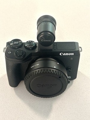 Canon EOS M6 Mark II 32.5MP Mirrorless Camera + EVF-DC2 + EF Adapter