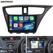 64GB For Honda Civic 12-17 CarPlay Android 15 Car Stereo Radio GPS Navi WiFi BT