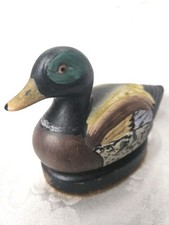 Vintage Jasco Mallard Duck Lint Brush Ceramic Decoy Handpainted