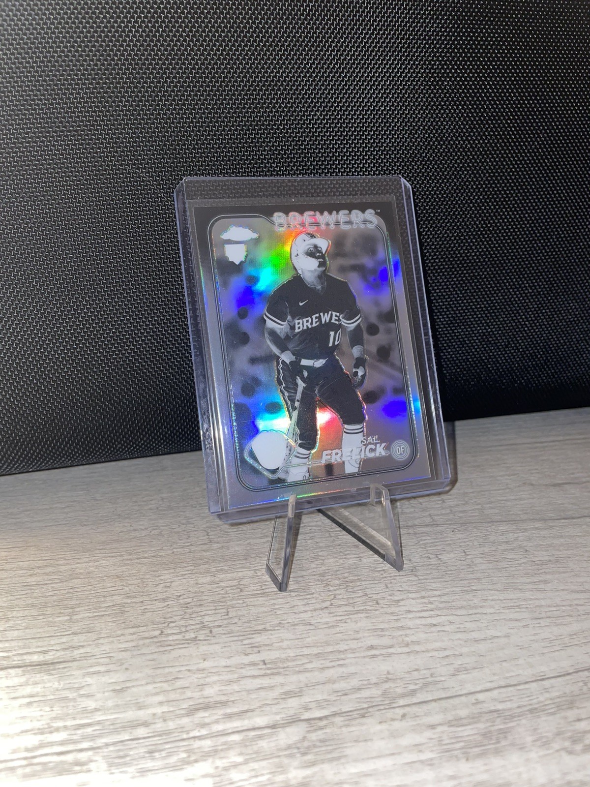 2024 Topps Chrome Milwaukee Brewers Sal Frelick Negative Refractor RC No. 39