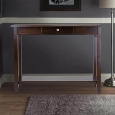 Nolan 40 in. Cappuccino Standard Rectangle Wood Console Table with Drawers 40640