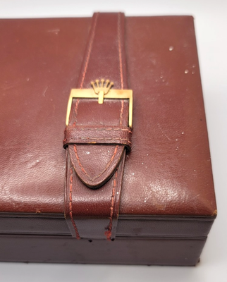 Box03 ROLEX 純正ボックス 茶色 レザー 木製 内箱 ヴィンテージ VINTAGE ROLEX WATCH BOX BROWN LEATHER WOODEN 56.00.2 for sale