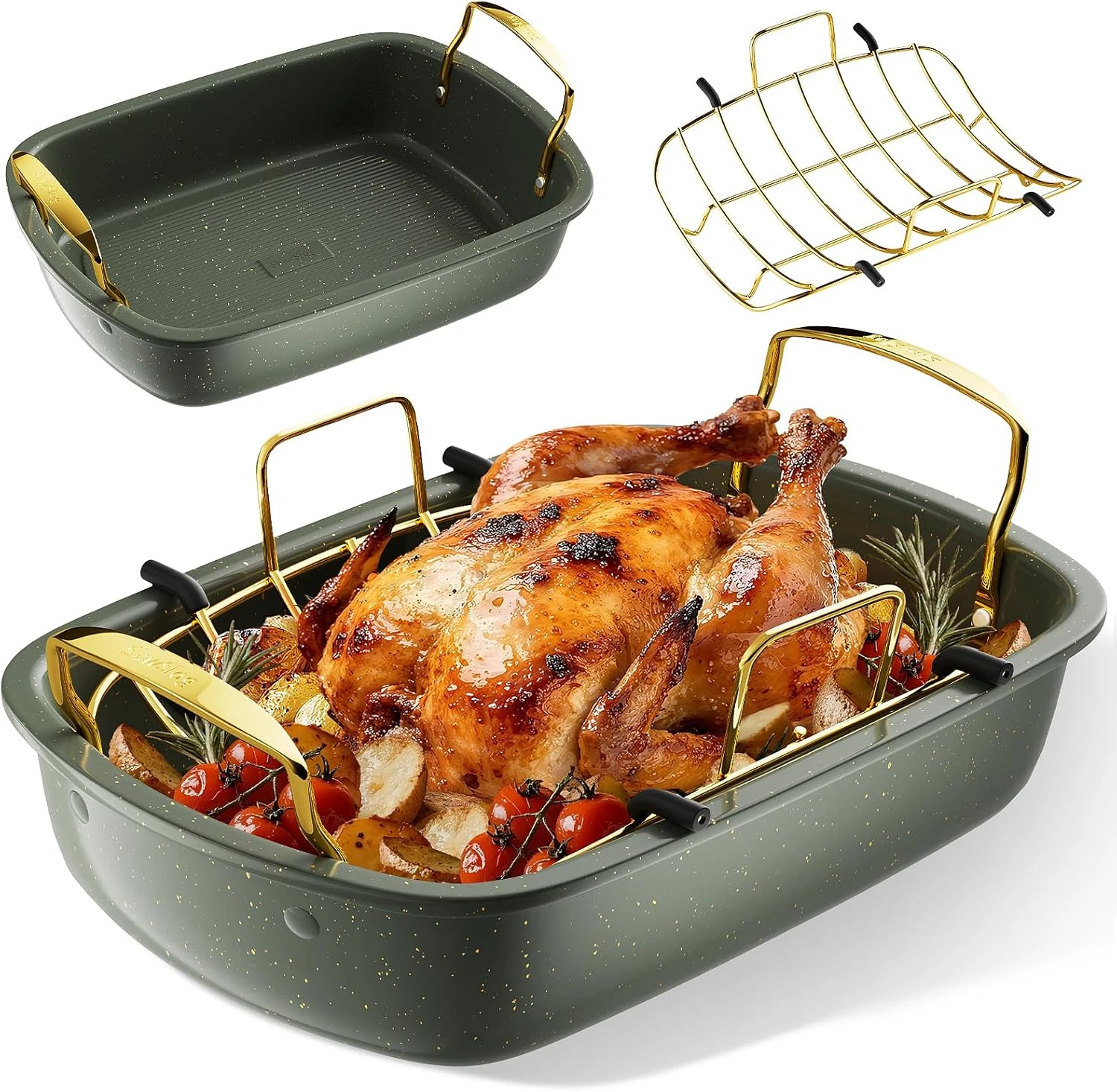 Nonstick Roasting Pan, 17 Inch X 13 Inch Large Roaster Pan with Removable Rack,
Opens in a new windo