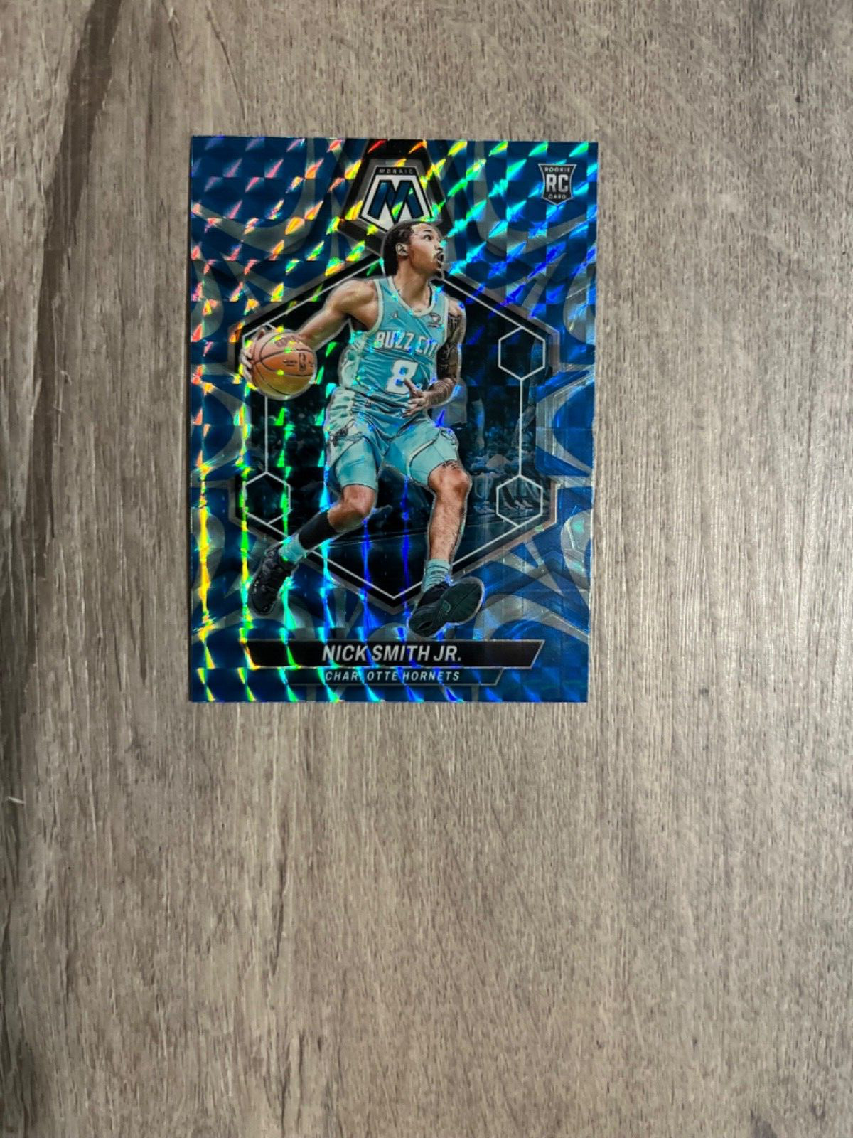 2023-24 Panini Mosaic - Blue Reactive Prizm #242 Nick Smith Jr (RC)