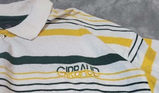 Camisa Polo Marithe Francois Girbaud Para Hombres 3XL Deletrear Rugby Rayas De Colección! Foto 2 de 4