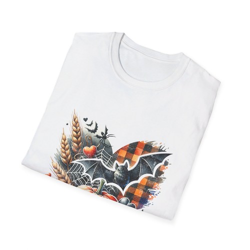 Halloween Herbst Kürbis Fledermaus Herz Unisex Softstyle T-Shirt - Bild 9 von 37