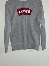 Levis Kids pullover Sweatshirt Light Gray Red Big Logo Size L Large Boys