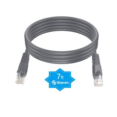 Steren 7ft Cat6 Patch Cord Snagless UTP cULus Molded Grey