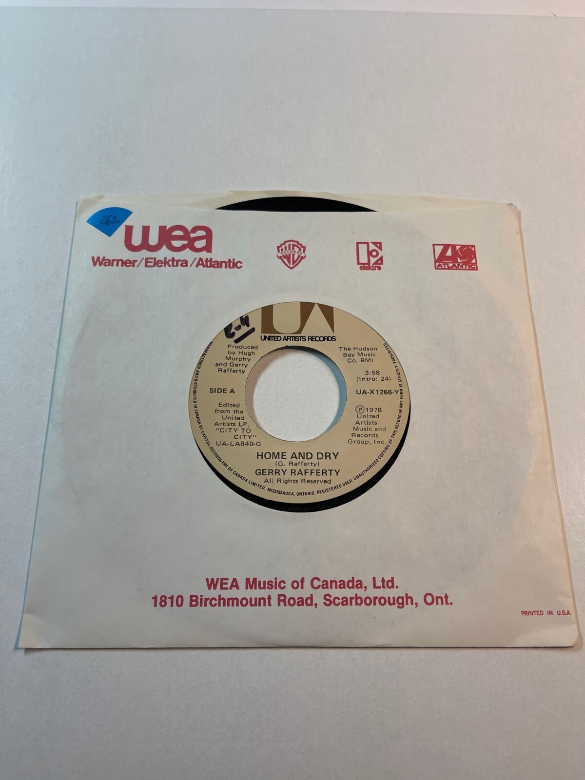 Gerry Rafferty 'Home and Dry' & Mattie's Rag' 7" 45 RPM (262) eBay