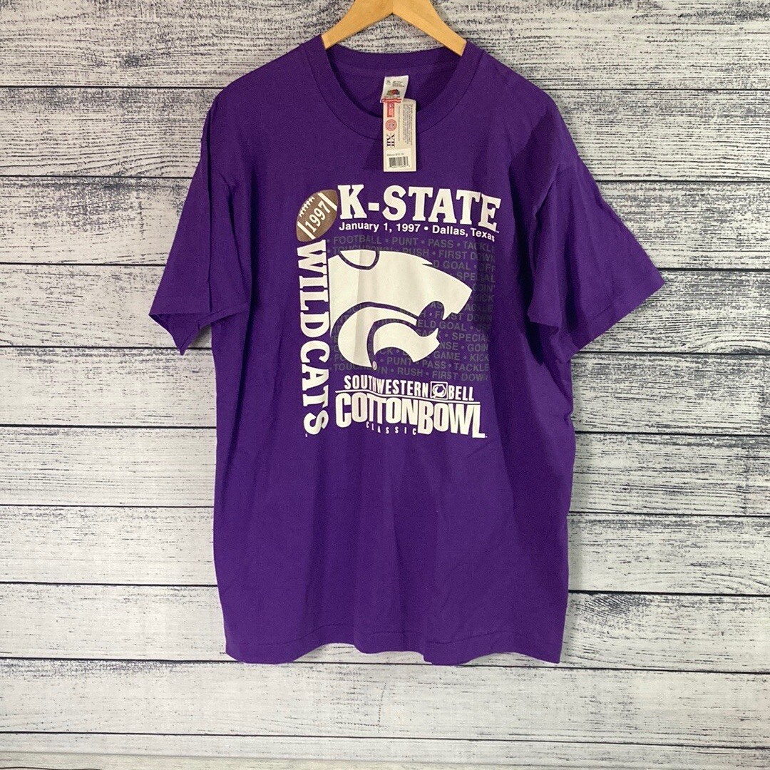 Vintage NWT Fruit of the Loom Kansas State Wildcats NCAA Football Single Stitch Tee