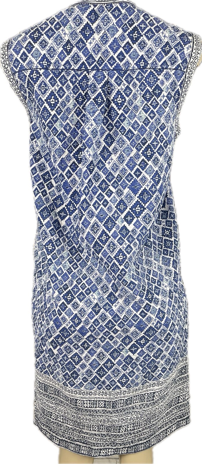 Studio M S Blue Geometric Print Split Neckline Ma… - image 4