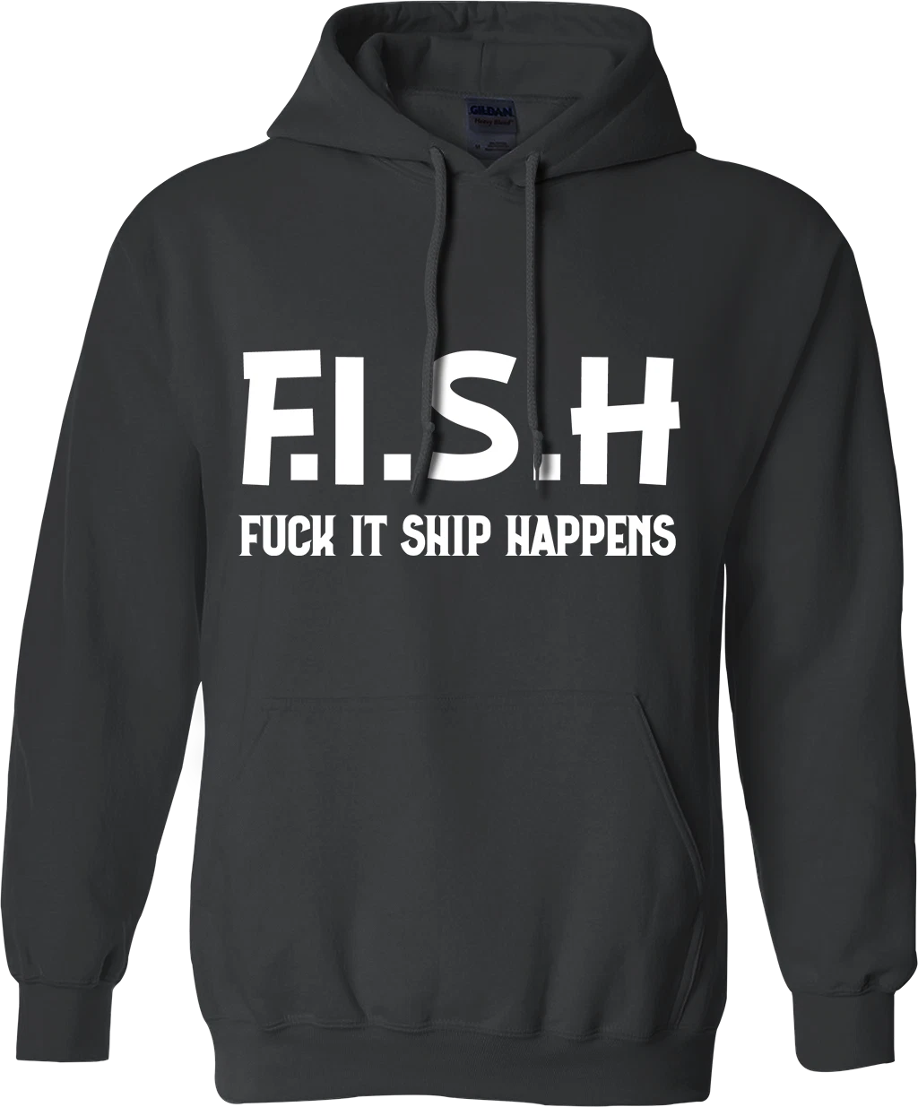 RHUDE FELPA CON CAPPUCCIO FISH SHIP HAPPENS Divertente Scherzo Rude Parodia Commedia Sarcastica Novità Regali