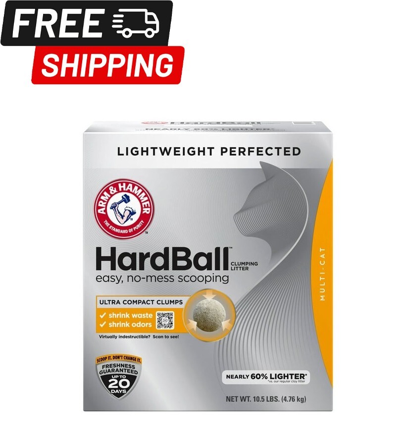 ARM & HAMMER Hardball Lightweight Cat Litter, Clumping, NoMess Sc...10