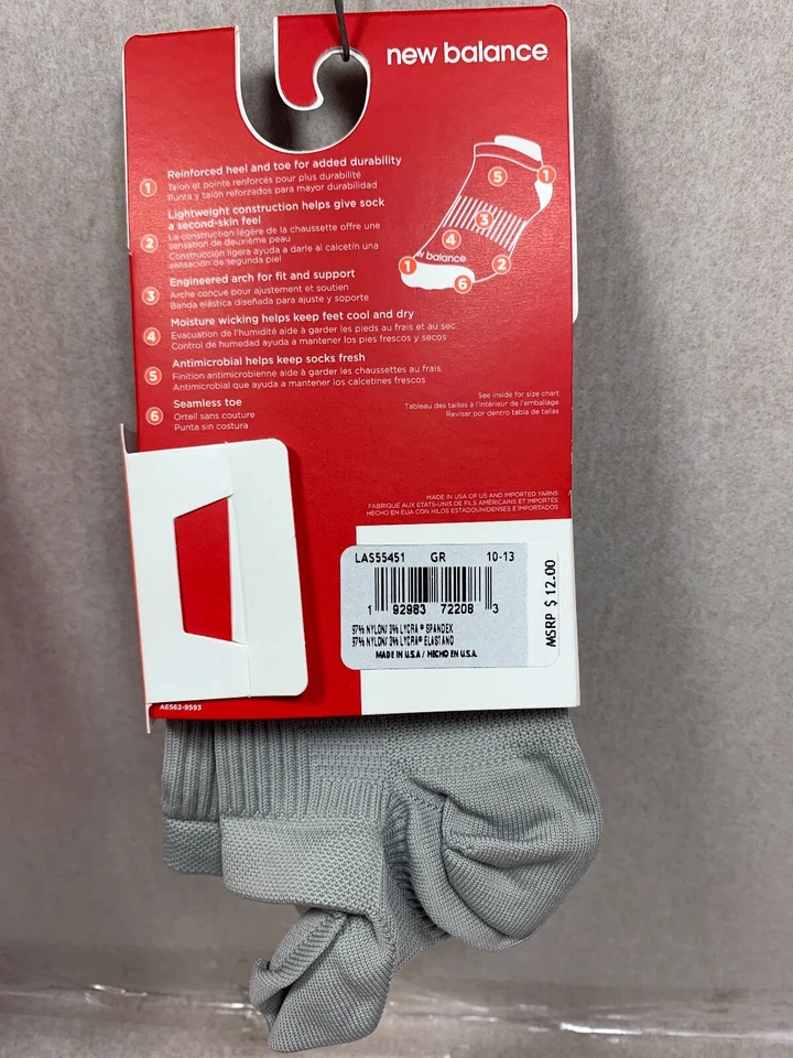 Calcetines New Balance Ligeros Construcción Correr TAB Hombres/Mujeres HECHOS EN EE. UU. Foto 4 de 4