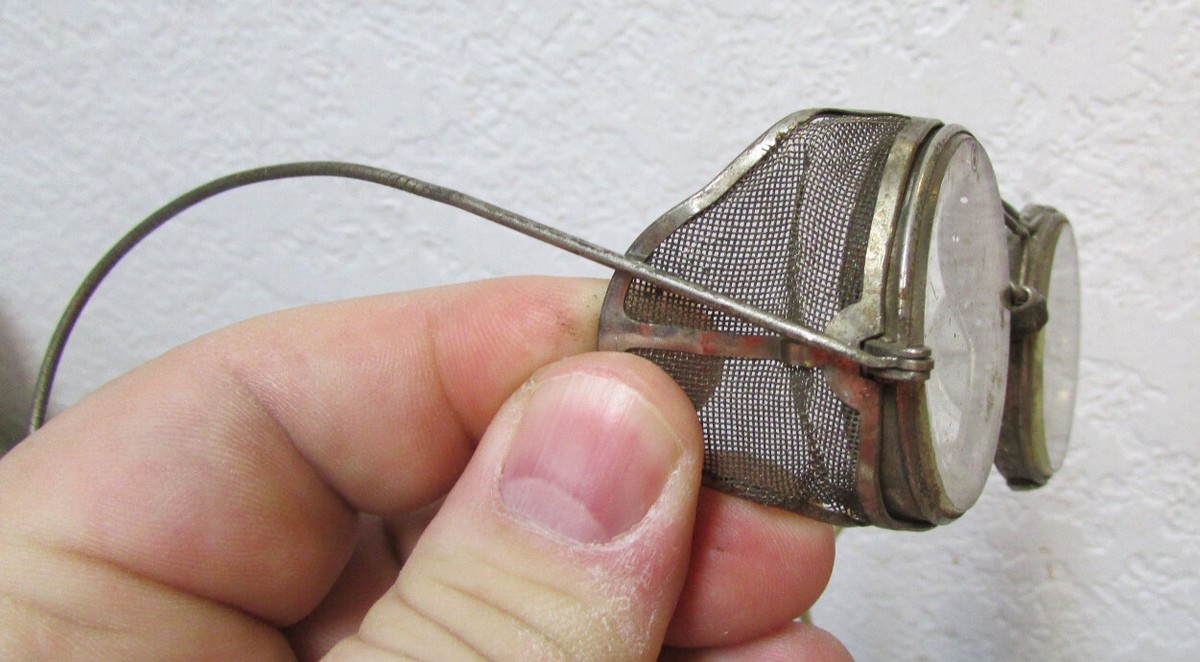 Vintage wire frame Safety glasses goggles Motorcycle style, great