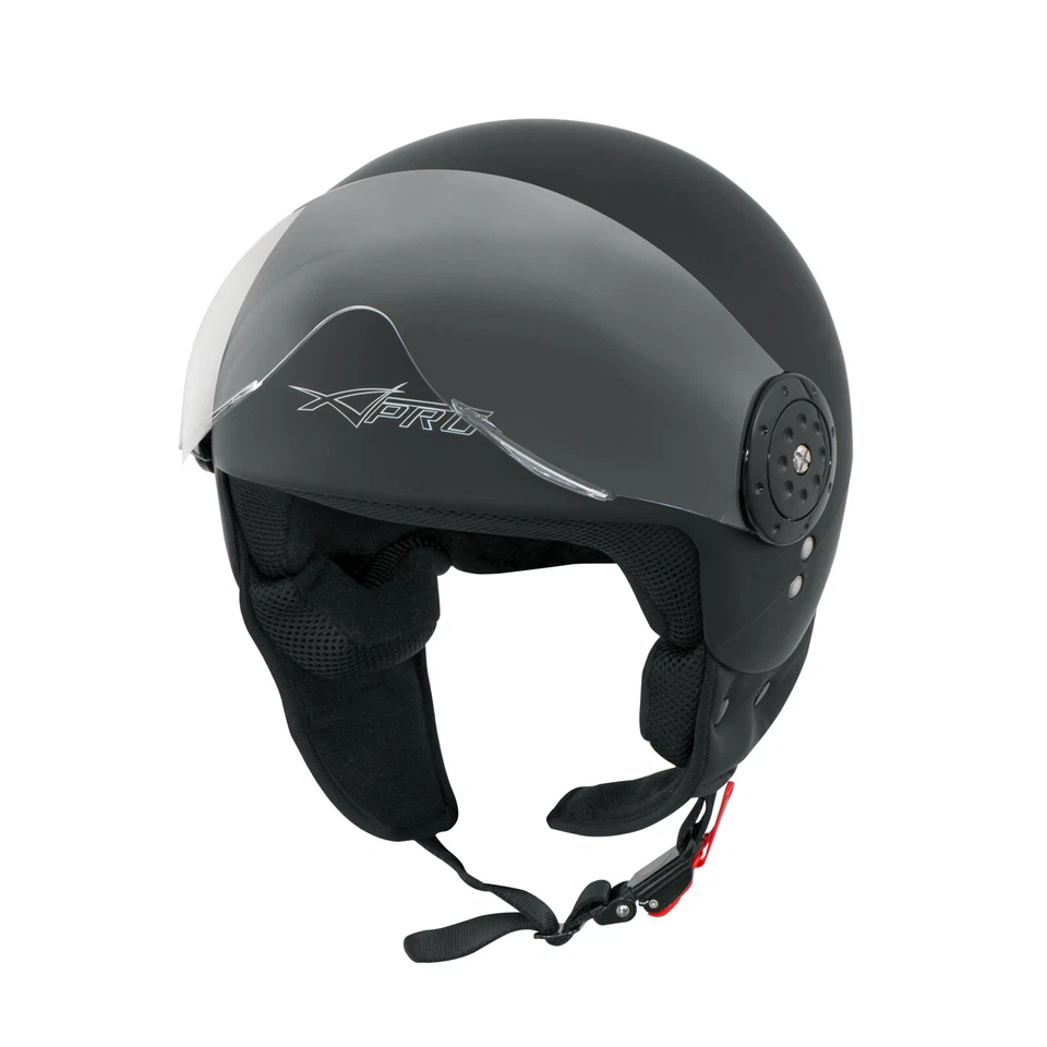 Scooter Moto Casco Jet Demi Omologato ECE 22-06 Visiera Avio Nero Opaco - Immagine 2 di 3