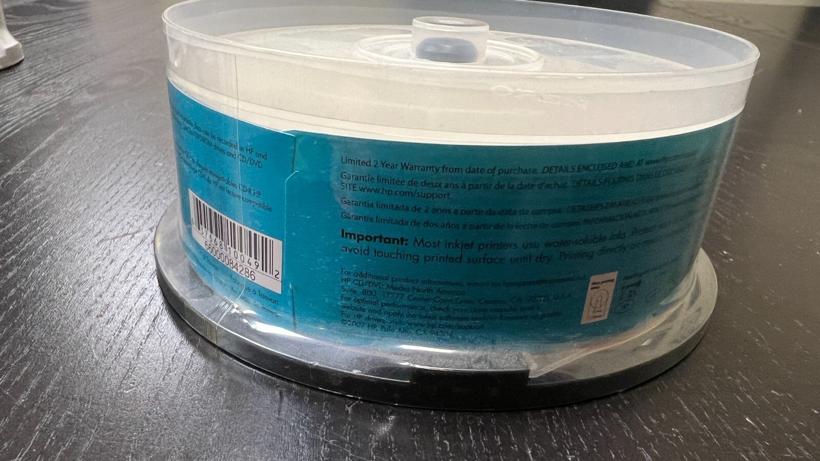 New, Unused package - Stack of 25 HP brand CD-R Printable blank discs, 52X