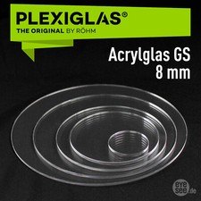 PLEXIGLAS® GS 8mm ## Laserpoliert ## Kreise, runde Scheiben, Deckel Ø30-Ø200 mm