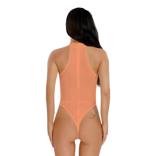 Damen Body Transparent Stringbody Schritt offen Einteiler Thong Bodysuit Leotard - Picture 9 of 38
