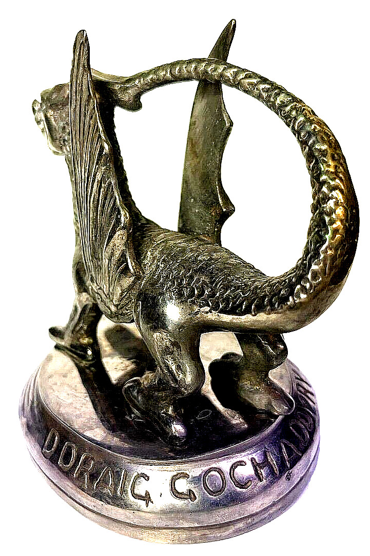 1920s - 30s DRAGON THE RED DRAGON OF WALES RADIATOR MASCOT HOOD ORNAMENT BENTLEY