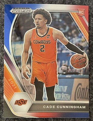 2021-22 Panini Prizm Draft Picks Cade Cunningham #1 Rookie Card Red White & Blue
