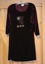 Vtg Breezy Mode Velvet Dress Size L Cocopelli Tribal Forrest Fairy Fertility