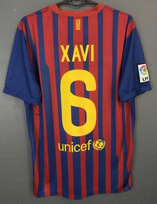 XAVI #6 MENS FC BARCELONA 2011/2012 SOCCER FOOTBALL SHIRT JERSEY MAILLOT SIZE M