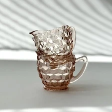 Vintage Jeannette Depression Glass Optic set of 2 Coffee | tea | creamer cups