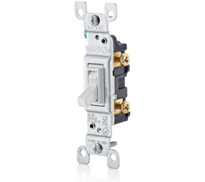 LEVITON 10 Pack Toggle Light Switch 1451 2W Single Pole Grounding White 15A