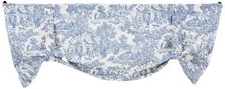 Victoria Park Toile Tieup Valence Window Curtain Blue
