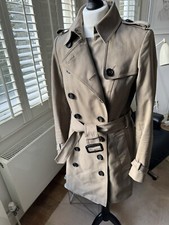Rare Burberry Prorsum Fitted Trench Mac Uk8 (it40) Midlength