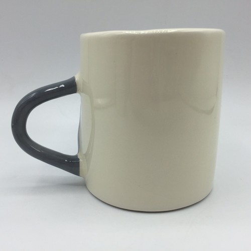 2 Set Vintage 80s Gray Cat Orange Bow Tie Tail Handle Ceramic Coffee Mugs 3 5/8" - Picture 4 of 7