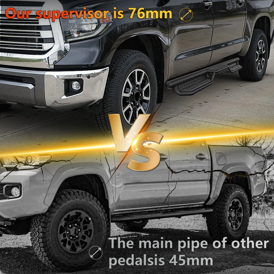 Running Boards For 07-2021 Toyota Tundra Crew Max Cab Side Steps Rails Nerf Bars Foto 4 de 4